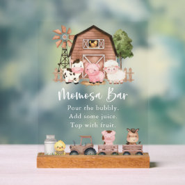 Farm Animals, Cute Animals, Brown Barn, Momosa Bar Acrylschild