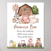 Farm Animals, Cute Animals, Brown Barn, Momosa Bar Poster (Vorne)
