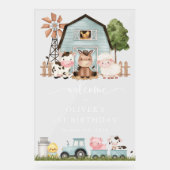 Farm Animals, Cute Animals, First Birthday Welcome Acrylschild (Vorderseite)