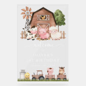 Farm Animals, Cute Animals, First Birthday Welcome Acrylschild (Vorderseite)