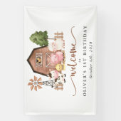 Farm Animals, Cute Animals, First Birthday Welcome Banner (Vertikal)