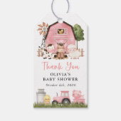 Farm Animals, Cute Animals, Pink Barn, Baby Shower Geschenkanhänger (Vorderseite)