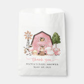 Farm Animals, Cute Animals, Pink Barn, Baby Shower Geschenktütchen (Vorderseite)