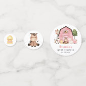 Farm Animals, Cute Animals, Pink Barn, Baby Shower Konfetti (Vorderseiten)