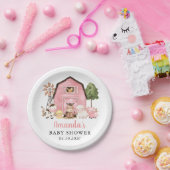 Farm Animals, Cute Animals, Pink Barn, Baby Shower Pappteller (Party)