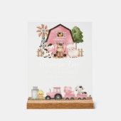 Farm Animals, Cute Animals, Pink Barn, Momosa Bar Acrylschild (Vorderseite)