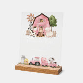 Farm Animals, Cute Animals, Pink Barn, Momosa Bar Acrylschild (Winkel)
