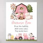 Farm Animals, Cute Animals, Pink Barn, Momosa Bar Poster (Vorne)