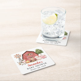 Farm Animals, Cute Animals, Red Barn, Baby Shower Rechteckiger Pappuntersetzer