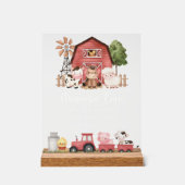 Farm Animals, Cute Animals, Red Barn, Momosa Bar Acrylschild (Vorderseite)