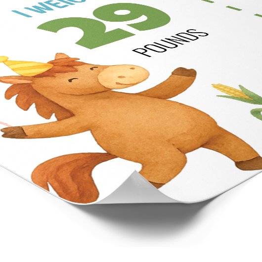 Farm Animals First Year Milestone Sign Poster (Ecke)