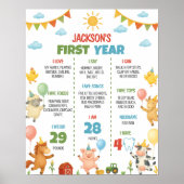 Farm Animals First Year Milestone Sign Poster (Vorne)