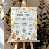 Farm Animals First Year Milestone Sign Poster