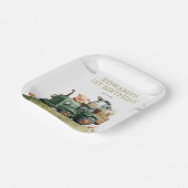 Farm Animals Green Tractor Birthday Pappteller (Gewinkelt)