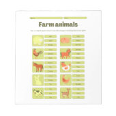Farm Animals Identification Educational Worksheet Notizblock (Vorderseite)