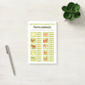 Farm Animals Identification Educational Worksheet Post-it Klebezettel (Büro)