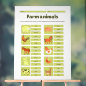 Farm Animals Identification Learning Worksheet Acrylschild (Neutral)