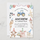 Farm Animals Kids Birthday Invitation Einladung (Vorderseite)