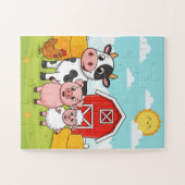 Farm Animals Kids Puzzle | Cute Cow Pig Sheep Chic (Horizontal)