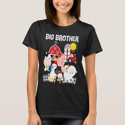 Farm Animals Little Farmer Big Brother T-Shirt (Vorderseite)