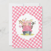 Farm Animals Pink Baby Shower Invitation Einladung (Rückseite)