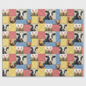 Farm Animals Quilt Pattern Geschenkpapier (Flach)