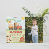 Farm Animals Ranch Kids Birthday Photo Einladung (Stehend Vorderseite)