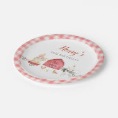 Farm Animals & Red Barn Birthday Party Paper Plate Pappteller (Schrägansicht)