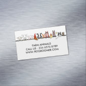 Farm Animals Sheep Chicken Cow customer basic Magnetische Visitenkarte (Beispiel)