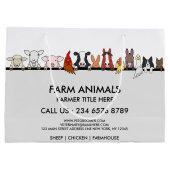 Farm Animals Sheep Chicken Cow marketing Große Geschenktüte (Rückseite)