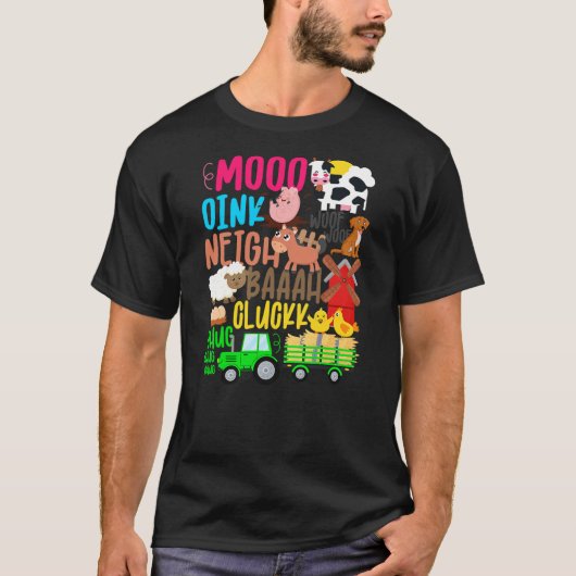 Farm Animals Sounds Oink Baa Neigh Cluck Moo Toddl T-Shirt (Vorderseite)
