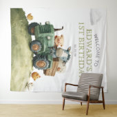Farm Animals Tractor Birthday Photo Backdrop Wandteppich (Beispiel (Horizontal))