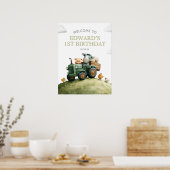 Farm Animals Tractor Birthday Welcome Sign Poster (Küche)