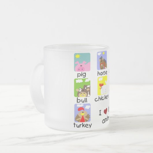 Farm Animals Tshirts and Gifts Mattglastasse (Vorderseite Links)