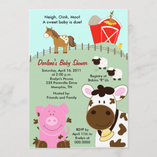 Farm Babies 12x18 Baby Dusche Einladung