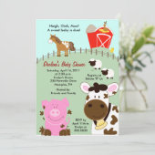 Farm Babies 12x18 Baby Dusche Einladung (Stehend Vorderseite)