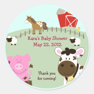 Farm Babies Baby Shower Favor Aufkleber