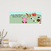 Farm Babies Barnyard Barn Yard Birthday Banner Poster (Küche)