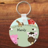 Farm Babies Barnyard Gefallen oder Name SCHLÜSSELA Schlüsselanhänger (Vorderseite)