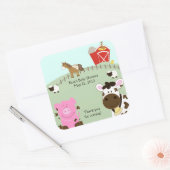 FARM BABIES Barnyard SQUARE Gefälligkeitsaufkleber Quadratischer Aufkleber (Umschlag)