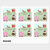 FARM BABIES Barnyard SQUARE Gefälligkeitsaufkleber Quadratischer Aufkleber (Blatt)