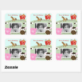 Farm Babies Foto SQUARE Gefälligkeitsaufkleber Quadratischer Aufkleber (Blatt)