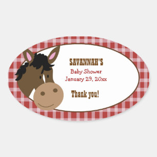 Farm Babies Pferd Custom Oval Gefallen Aufkleber