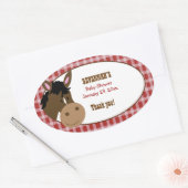 Farm Babies Pferd Custom Oval Gefallen Aufkleber (Umschlag)