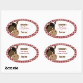 Farm Babies Pferd Custom Oval Gefallen Aufkleber (Blatt)