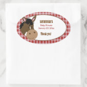 Farm Babies Pferd Custom Oval Gefallen Aufkleber (Tasche)