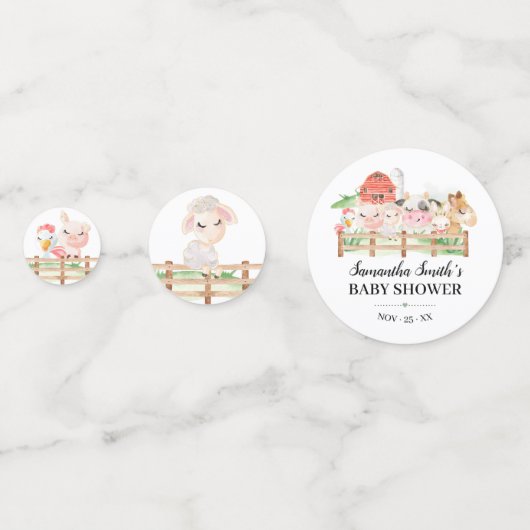 Farm Baby Animals Baby Shower Confetti Konfetti (Rückseiten)