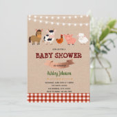 Farm Baby Dusche Einladung (Stehend Vorderseite)