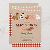 Farm Baby Dusche Einladung (Vorne/Hinten)