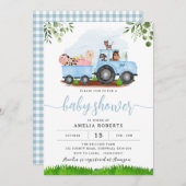 Farm Baby Dusche Einladung, Blue Traktor Einladung (Vorne/Hinten)